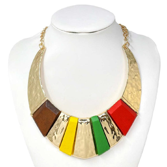 GOLD WOOD NECKLACE SET ( 10769 GMT )