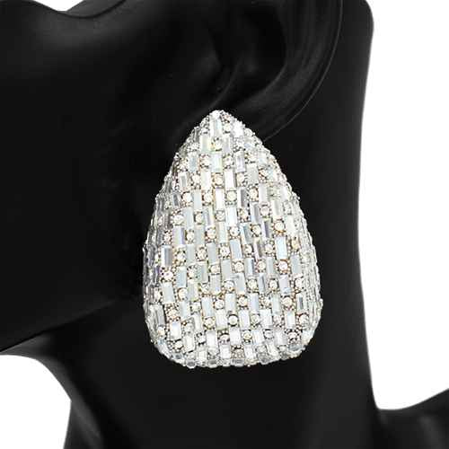 CLEAR STONE EARRINGS ( 2798 GDCLR )