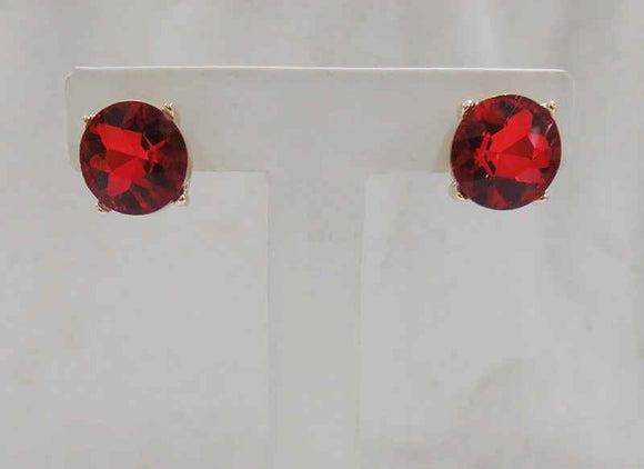 GOLD RED ROUND EARRINGS ( 3096 RD )