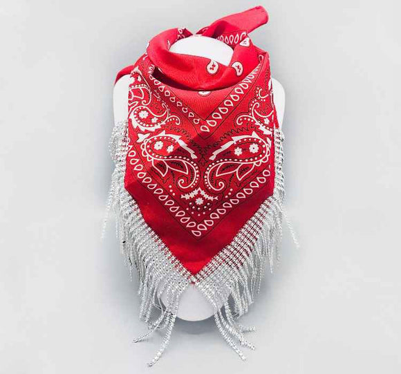 BANDANA FRINGE SCARF ( 1509 RD )