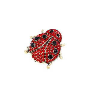 GOLD LADYBUG BROOCH RED ( 2155 RED )