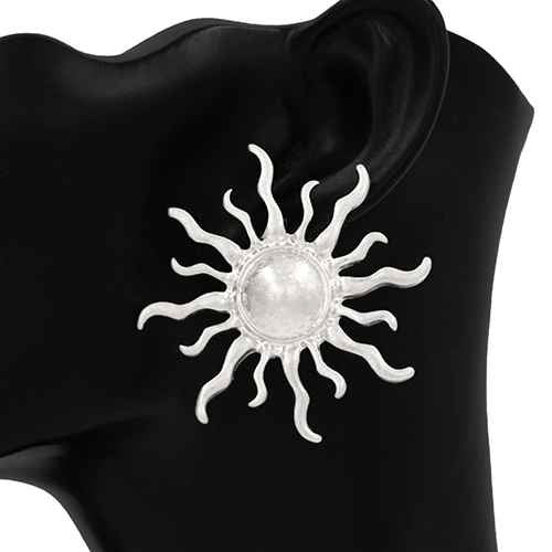 SILVER SUN EARRINGS ( 2951 RD )