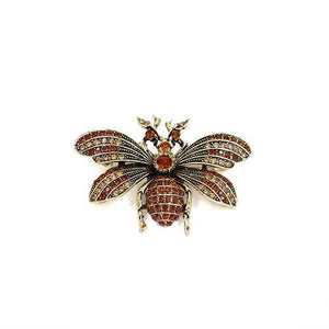 ANTIQUE GOLD INSECT BROOCH TOPAZ STONES ( 2023 LCT )