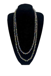 8mm 60" KNOTTED CLEAR MULTI BEADED LONG NECKLACE ( 0064 CLF430 )