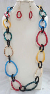 MULTICOLOR ACRYLIC NECKLACE SET ( 5086 MT )