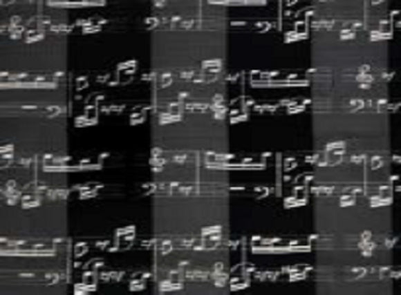 BLACK WHITE MUSIC NOTE SCARF ( 2005 BKWH )