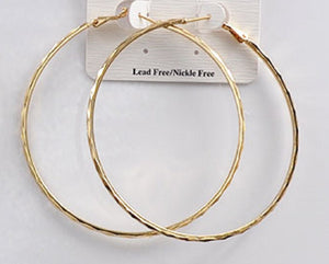 GOLD HOOP EARRINGS LARGE ( 2409 GL )