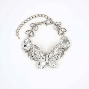 BUTTERFLY BRACELET CLEAR STONES ( 2064 RDCLR )