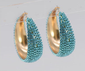 STONE WRAPPED HOOP EARRINGS ( 2278 GLAQA )