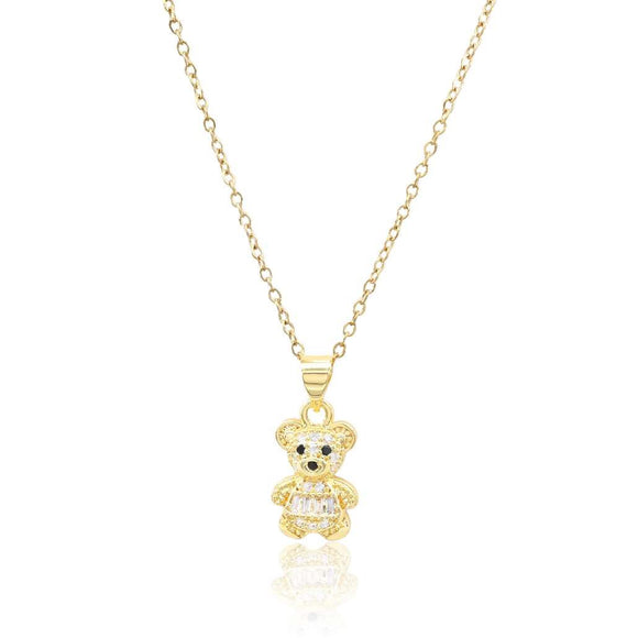 GOLD BEAR STAINLESS STEEL NECKLACE ( 3272 G )