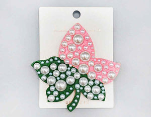 PINK GREEN LEAF PEARLS ( 1072 P )