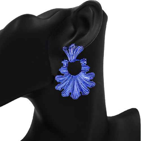 BLUE METAL EARRINGS ( 4335 BL )