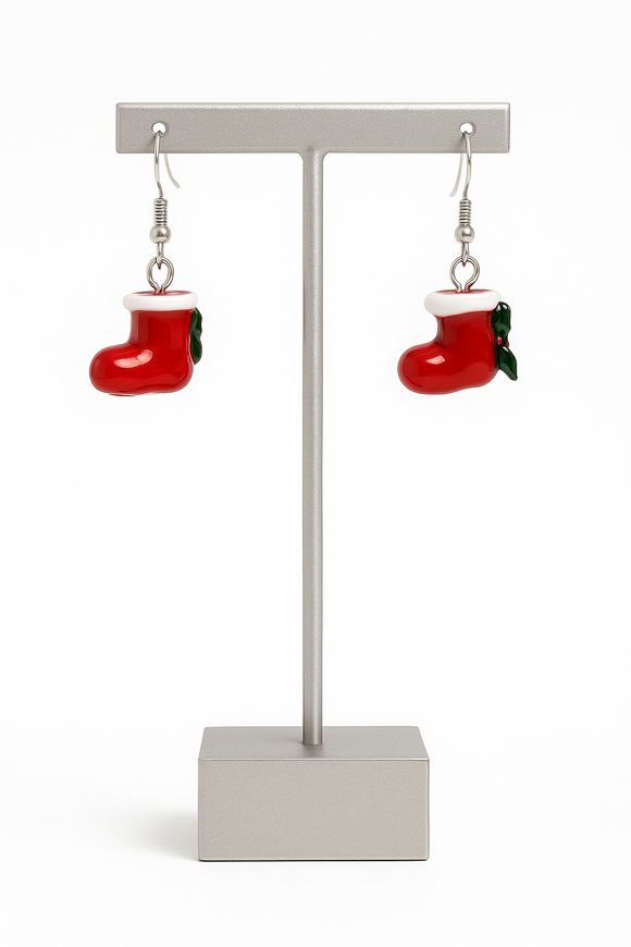 DANGLING STOCKING EARRINGS FISH HOOK ( 034 )