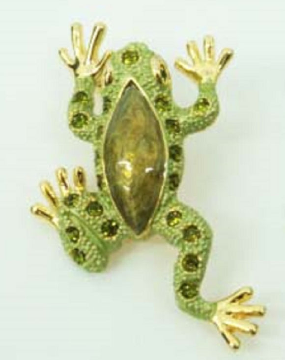 GREEN FROG BROOCH ( 10737 )