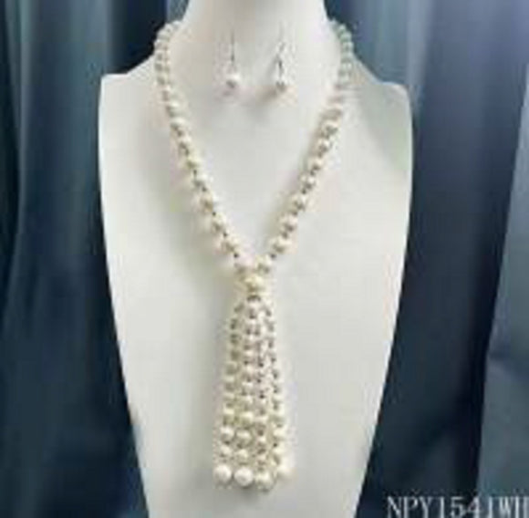 WHITE PEARL NECKLACE ( 1541 WH )