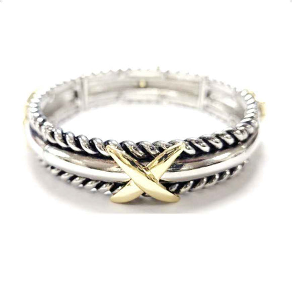 SILVER GOLD BANGLE ( 1516 )