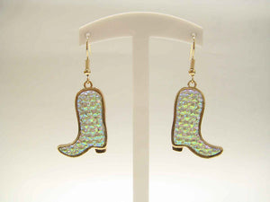 AB COWBOY BOOT EARRINGS ( 3288 GCLAB )