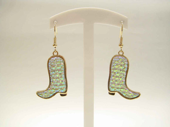 AB COWBOY BOOT EARRINGS ( 3288 GCLAB )