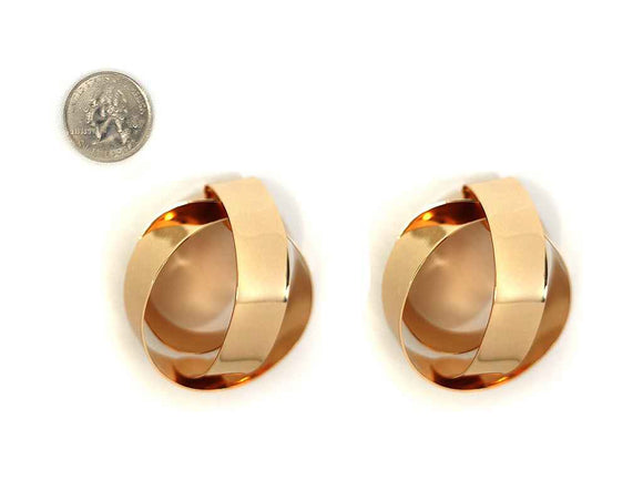 GOLD ROUND METAL EARRINGS ( 1003 GD )