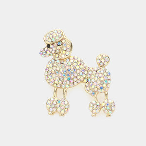 GOLD AB POODLE BROOCH ( 06380 GAB )