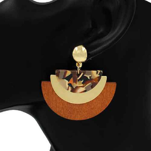 GOLD BROWN EARRINGS ( 2728 GDBR )
