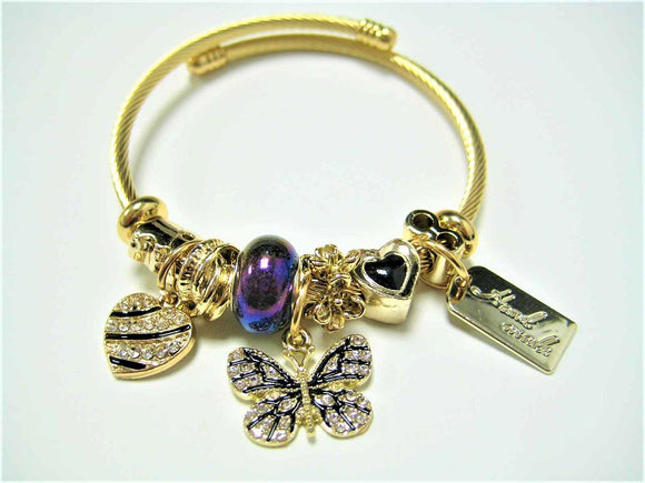 Hearts and Butterflies Charm Bracelet