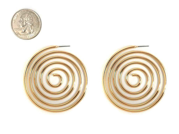 GOLD SWIRL EARRINGS ( 1004 GD )