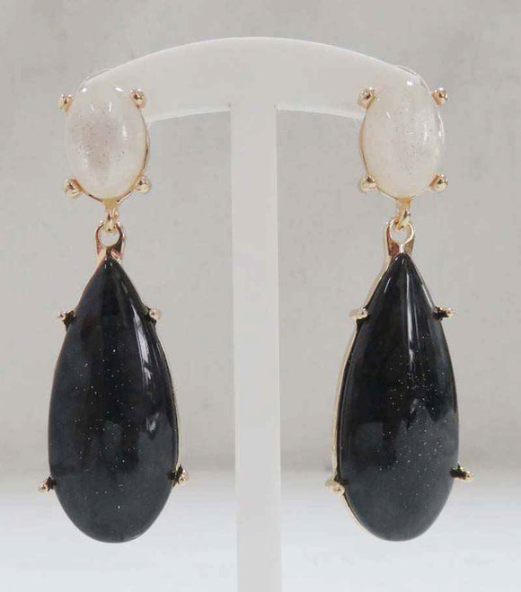 BLACK WHITE EARRINGS ( 3408 BW )