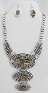 Silver AB Necklace Set ( 3464 AB )