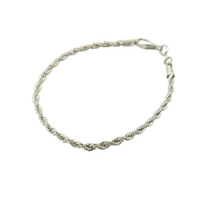 SILVER ROPE BRAID CHAIN ANKLET ( 8002 8 )