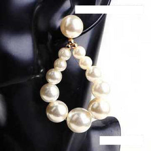 GOLD CREAM PEARL DANGLING EARRINGS ( 3505 GDCRM )