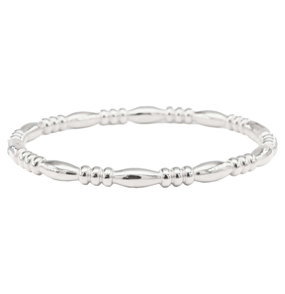 SILVER BEAD STAINLESS STEEL BANGLE ( 6221 S )