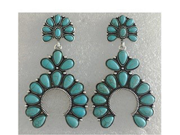 SQUASH BLOSSOM EARRINGS ( 0425 SBTQ )