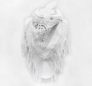 BANDANA FRINGE SCARF ( 1509 WT )