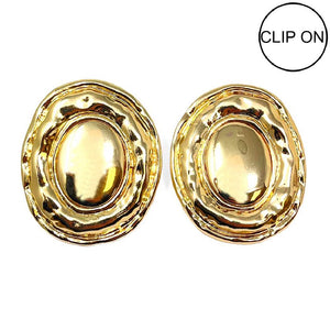 GOLD CLIP ON EARRINGS ( 20115 G )