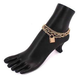 GOLD ANKLET LOCK CHARM ( 3007 GD )