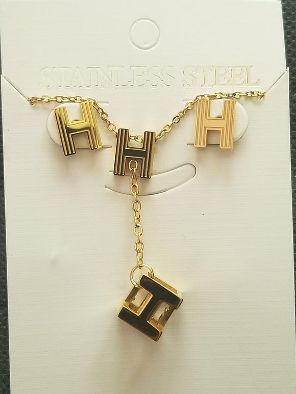 STAINLESS STEEL H NECKLACE SET ( 120 G )