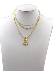 GOLD NECKLACE STAR PENDANT ( 211467 GNK )