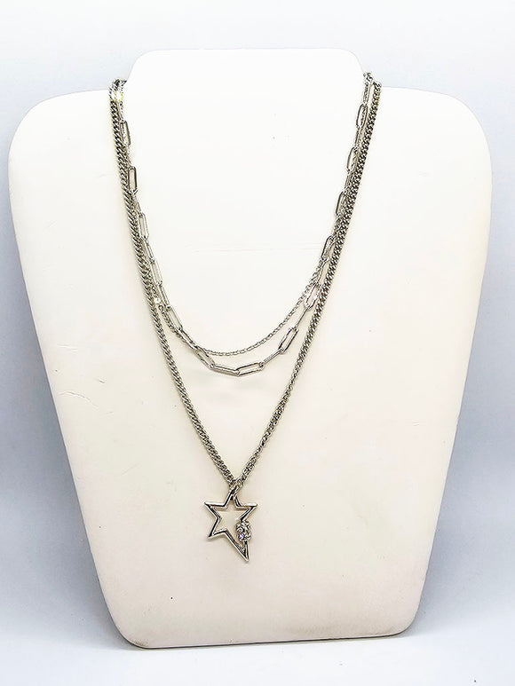 SILVER NECKLACE STAR PENDANT ( 211467 SNK )