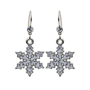 SILVER SNOWFLAKE EARRINGS ( 21968 X )