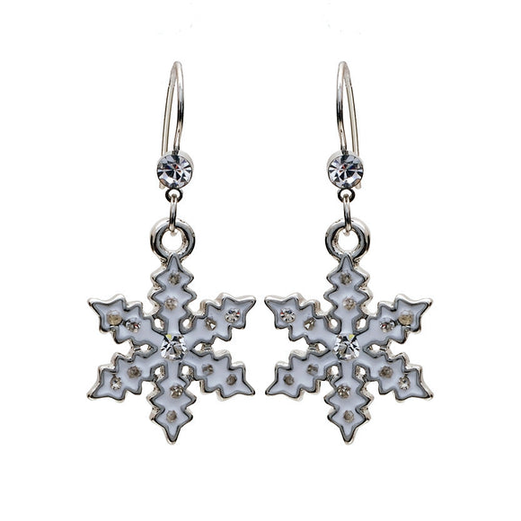 SILVER SNOWFLAKE EARRINGS ( 21968 X )