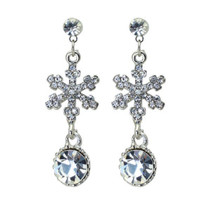 SILVER SNOWFLAKE EARRINGS ( 22439 X )