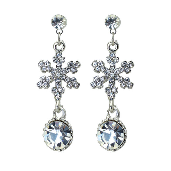 SILVER SNOWFLAKE EARRINGS ( 22439 X )