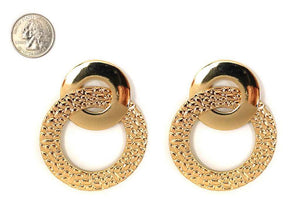 GOLD RING METAL EARRINGS ( 5686 GD )