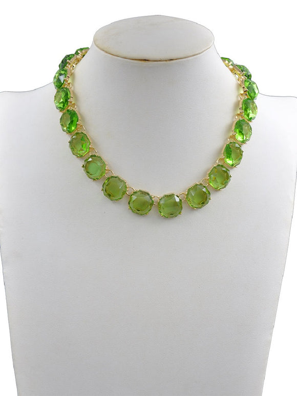 Gold Green Necklace ( 232101 GRN )