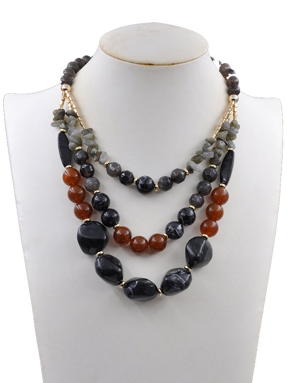 GREY STONE NECKLACE ( 233009 GYNK )