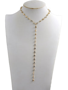 GOLD NECKLACE CLEAR STONES ( 233509 GNK )