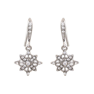 SILVER SNOWFLAKE EARRINGS ( 23698 CRS )