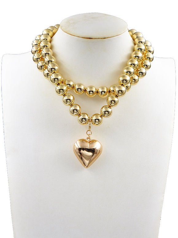 GOLD HEART NECKLACE ( 243212 GNK )