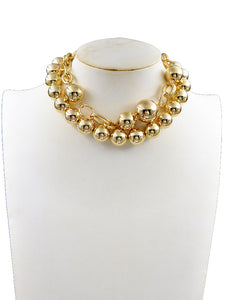 GOLD BALL NECKLACE ( 243214 GNK )